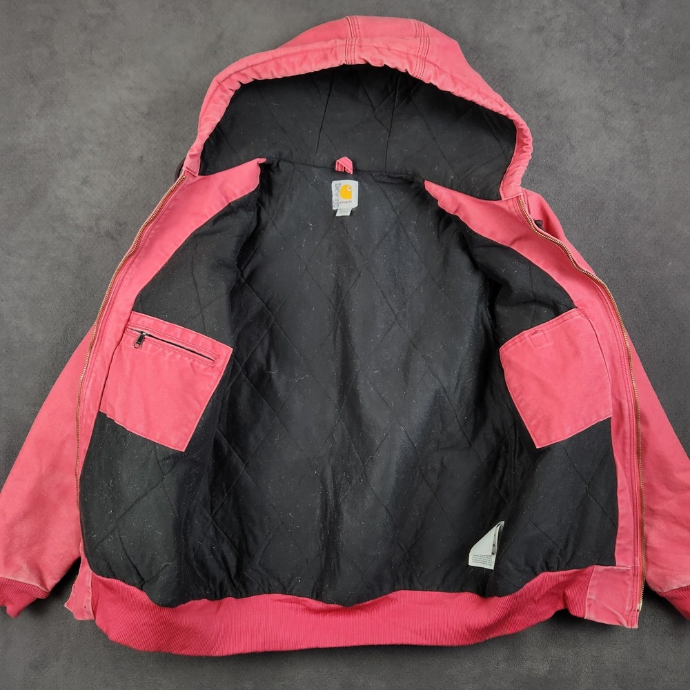 Carhartt Washed Duck Active Jacket Womens Medium 8 10 Crabapple Hooded WJ130-624 - Picture 5 of 12